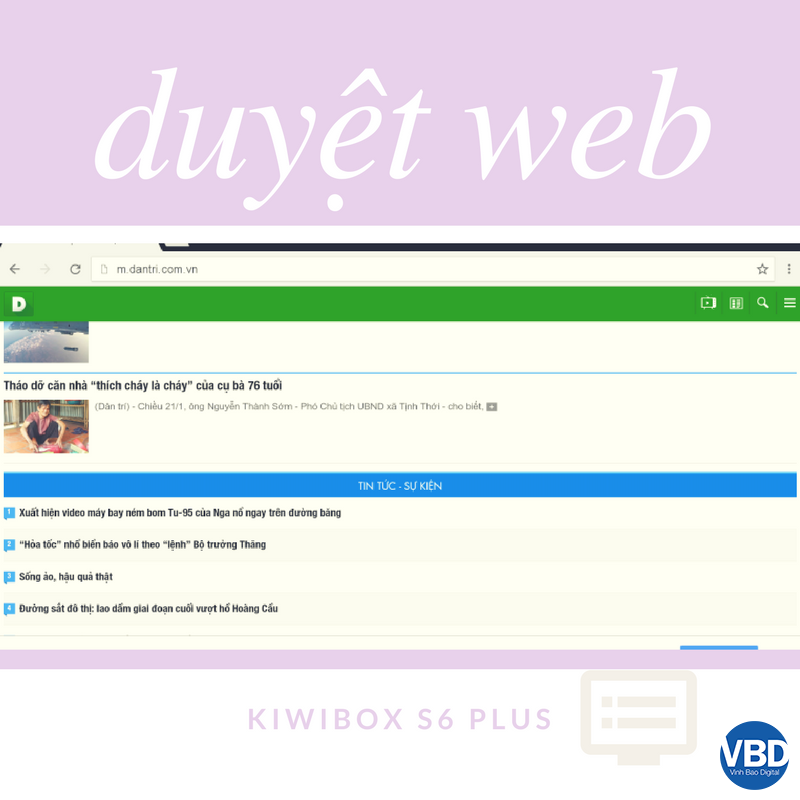 Hình ảnh khi sử dụng trình duyệt Web mặc định