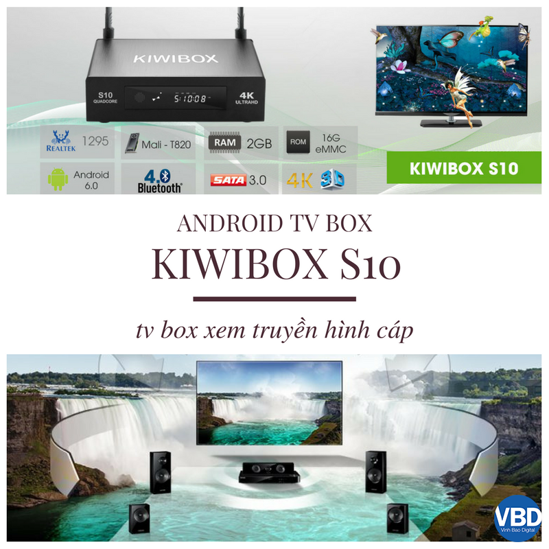 KiwiBox S10 - android tv box biến tivi thường thành tivi thông minh