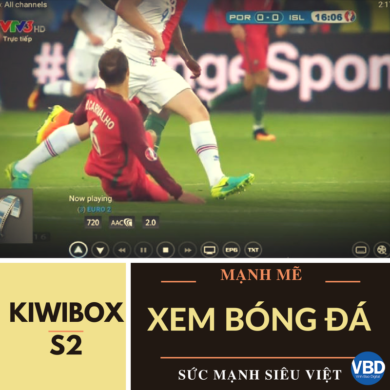 Ứng dụng xem bóng đá trên Kiwibox S2