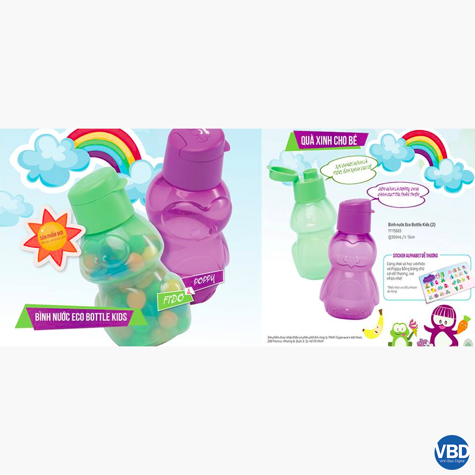 2Bình nước Tupperware Eco Bottle Kids dành cho trẻ em